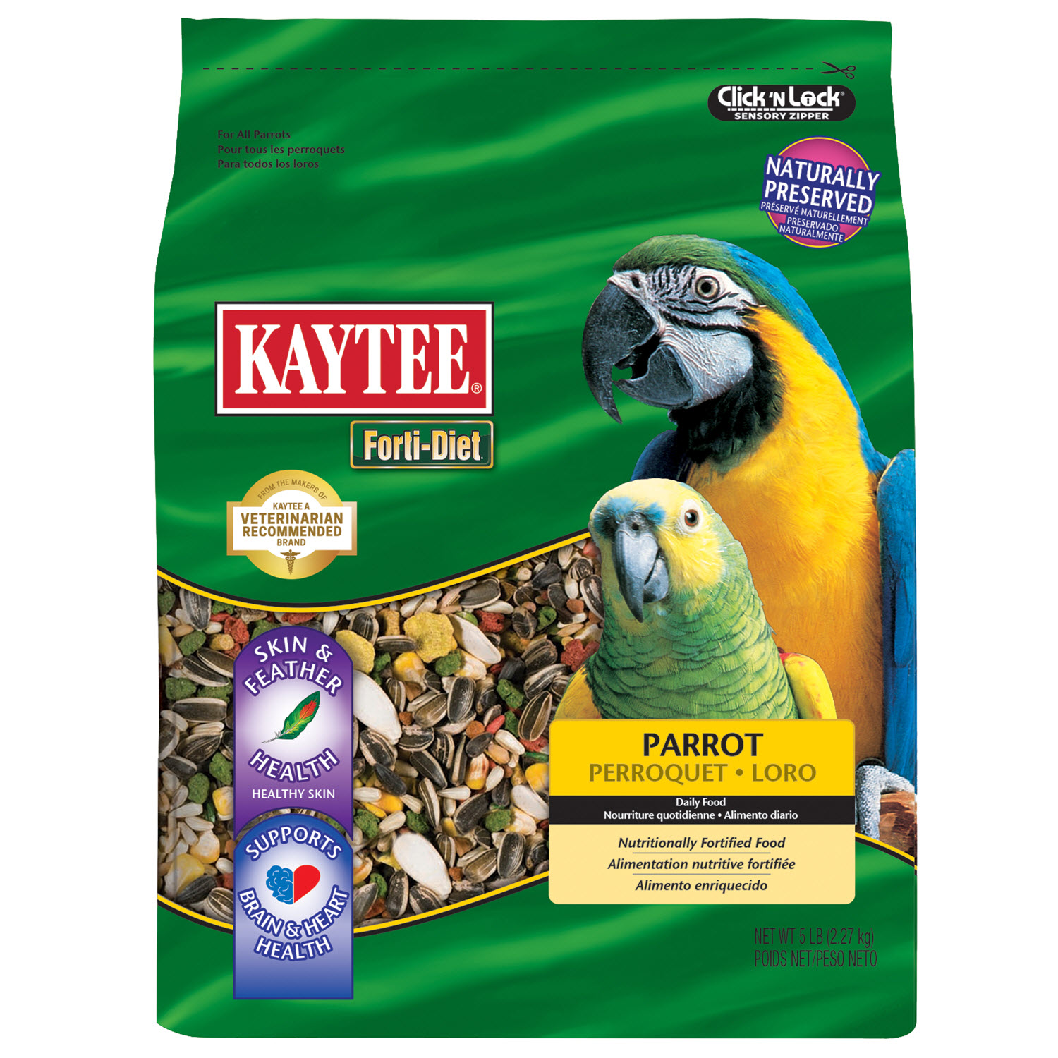 Forti-Diet Bird Food for Parrots, 5-POUND